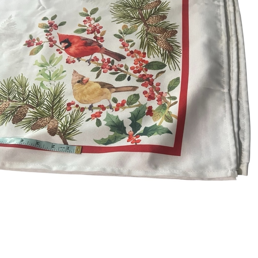 New!Benson Mills Cardinal Table Cloth, Holiday, Winter, and Christmas Tablecloth - Picture 6 of 9